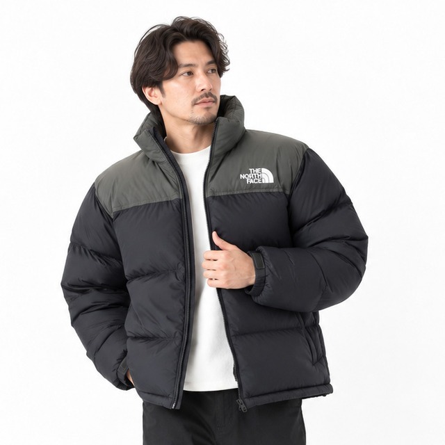 THE NORTH FACE ノースフェイス【正規取扱店】｜ヌプシジャケット｜アウトドア 撥水 ND92555 メンズ ヒューズボックスグレー×アスファルトグレー