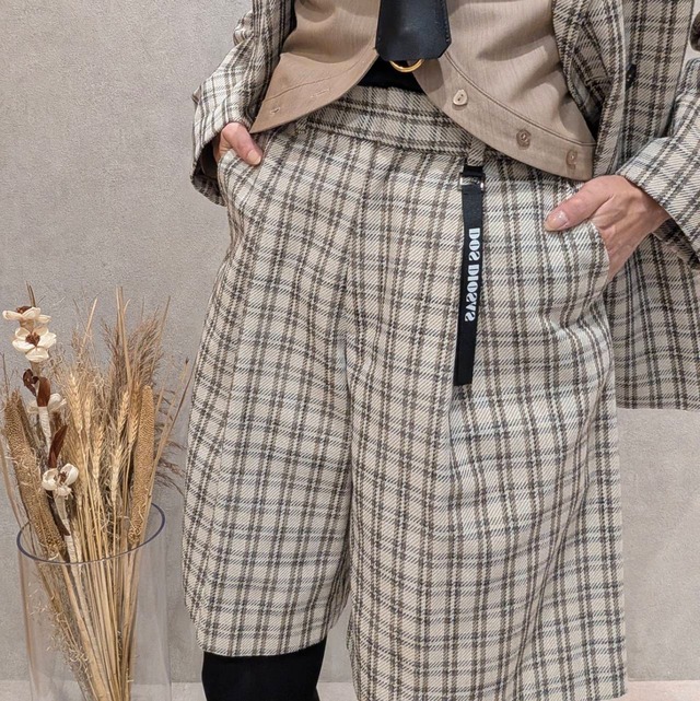 【DOS DIOSAS】クラシカルチェック ワイドショートパンツ