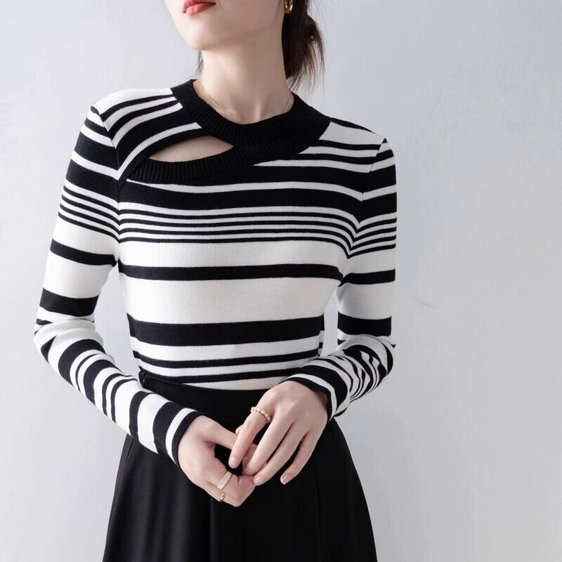 Striped design knit