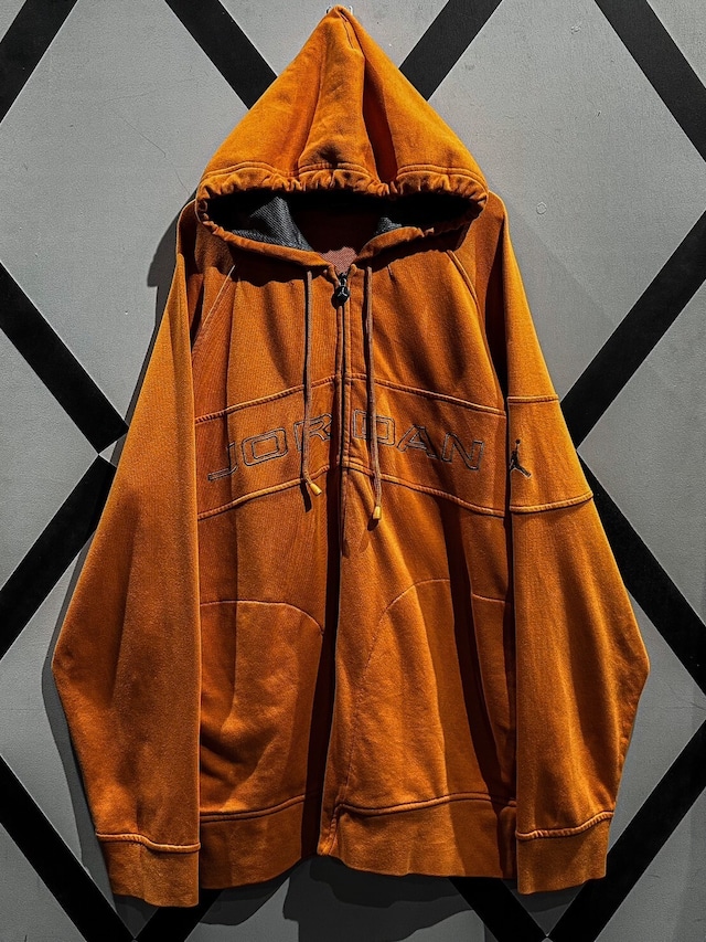 【X vintage】JORDAN" Patch x Print Design Loose Zip Up Hoodie Jacket