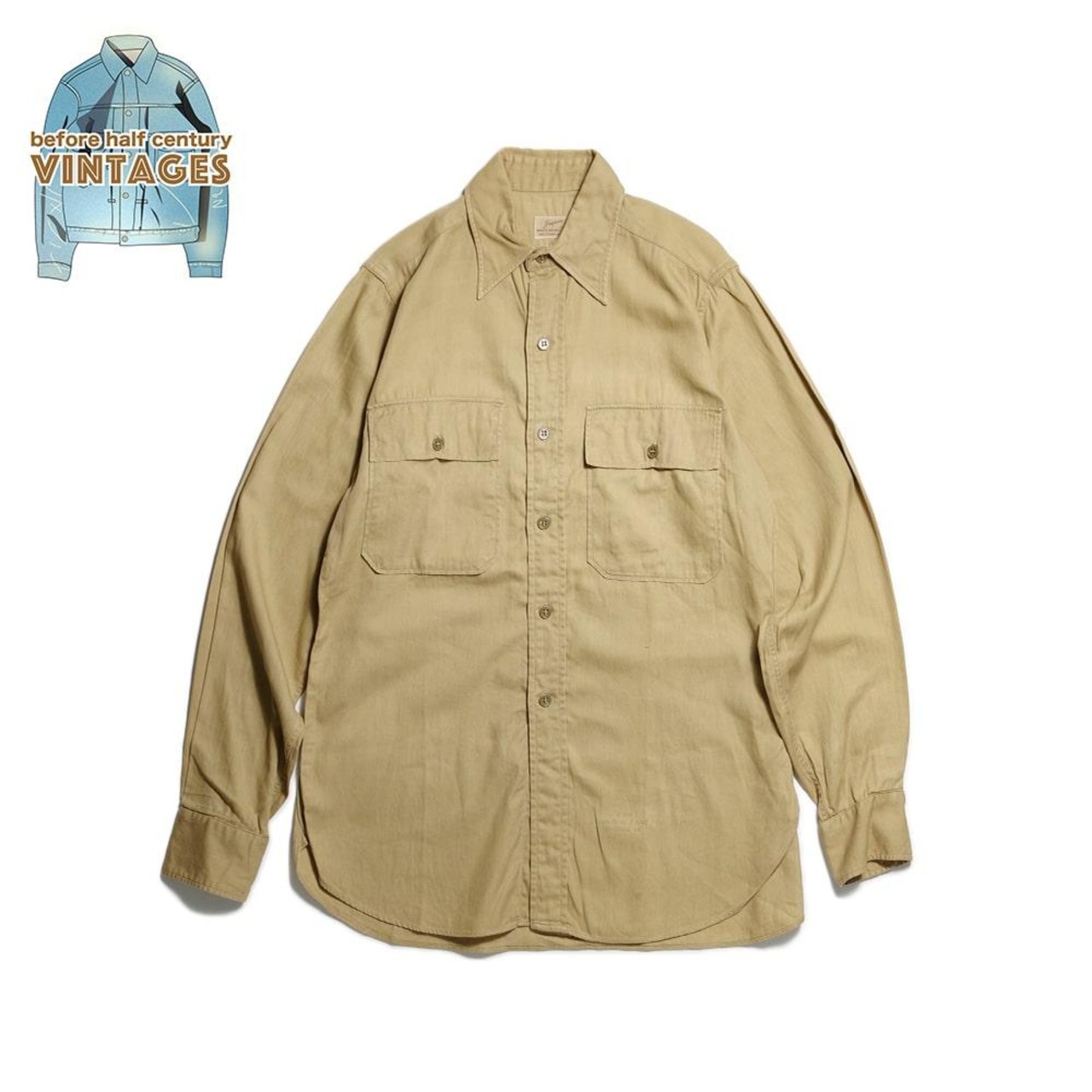 【before half century Vintages(ビフォーハーフセンチュリーヴィンテージ)】Gayson 60's VINTAGE WORK SHIRTS ガイソン 60年代ヴィンテージワークシャツ マチ付き