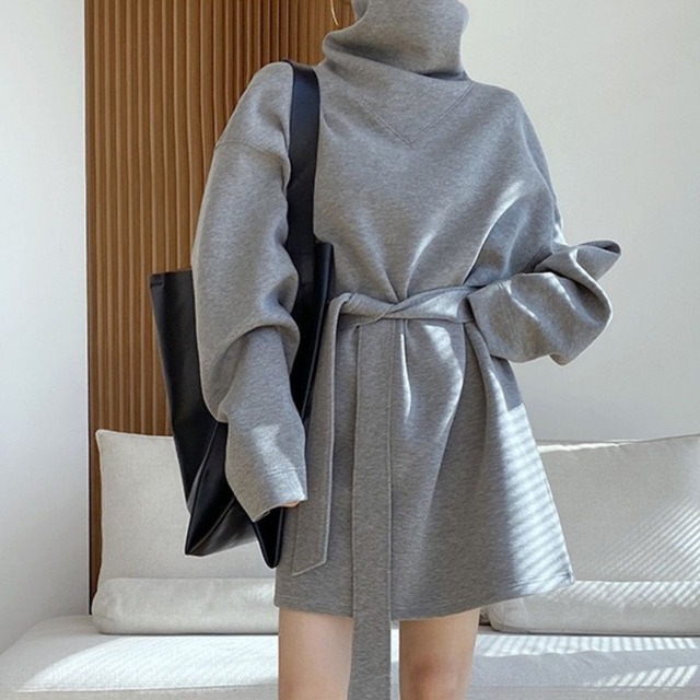 High Neck Sweatshirt One-piece 00783