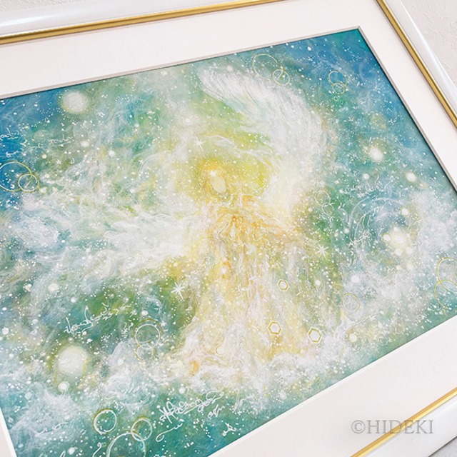 Emerald Angel 天使のアクリル画原画