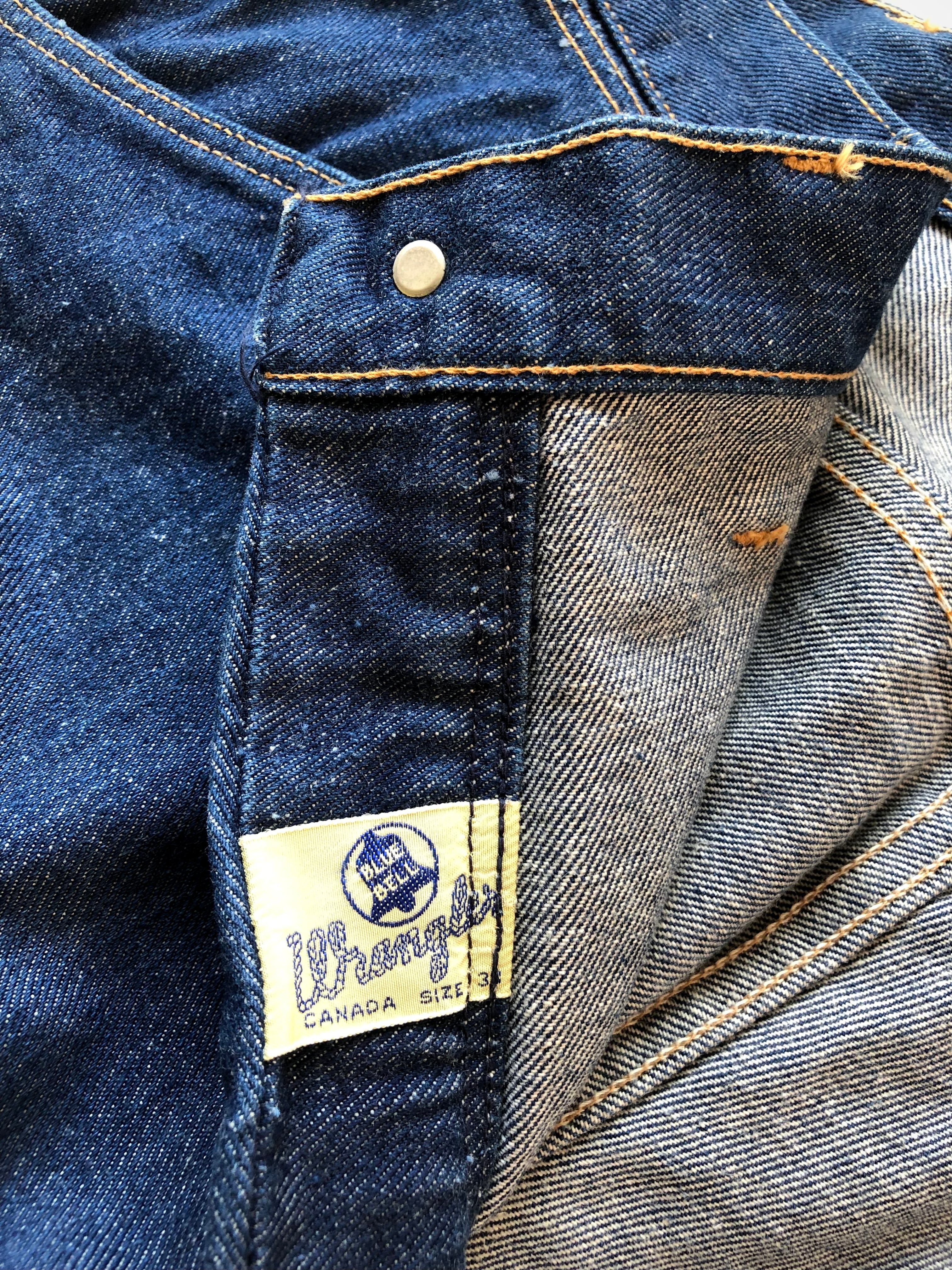 60s〜 WRANGLER 11MWZ BELL-TAG 5PKT INDIGO DENIM OLD VINTAGE