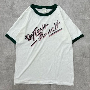 USA製　70s 80s リンガーT Tシャツ ビンテージ　古着　半袖　緑　白