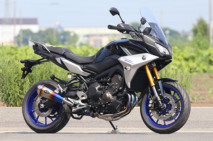 MT-09/TRACER,TRACER900/ GT リアルスペック シングル  チタンドラッグブルー(カーボンエンド)[RY19-C1RD] MT-09/TRACER,TRACER900/GT リアルスペック シングル チタンドラッグ