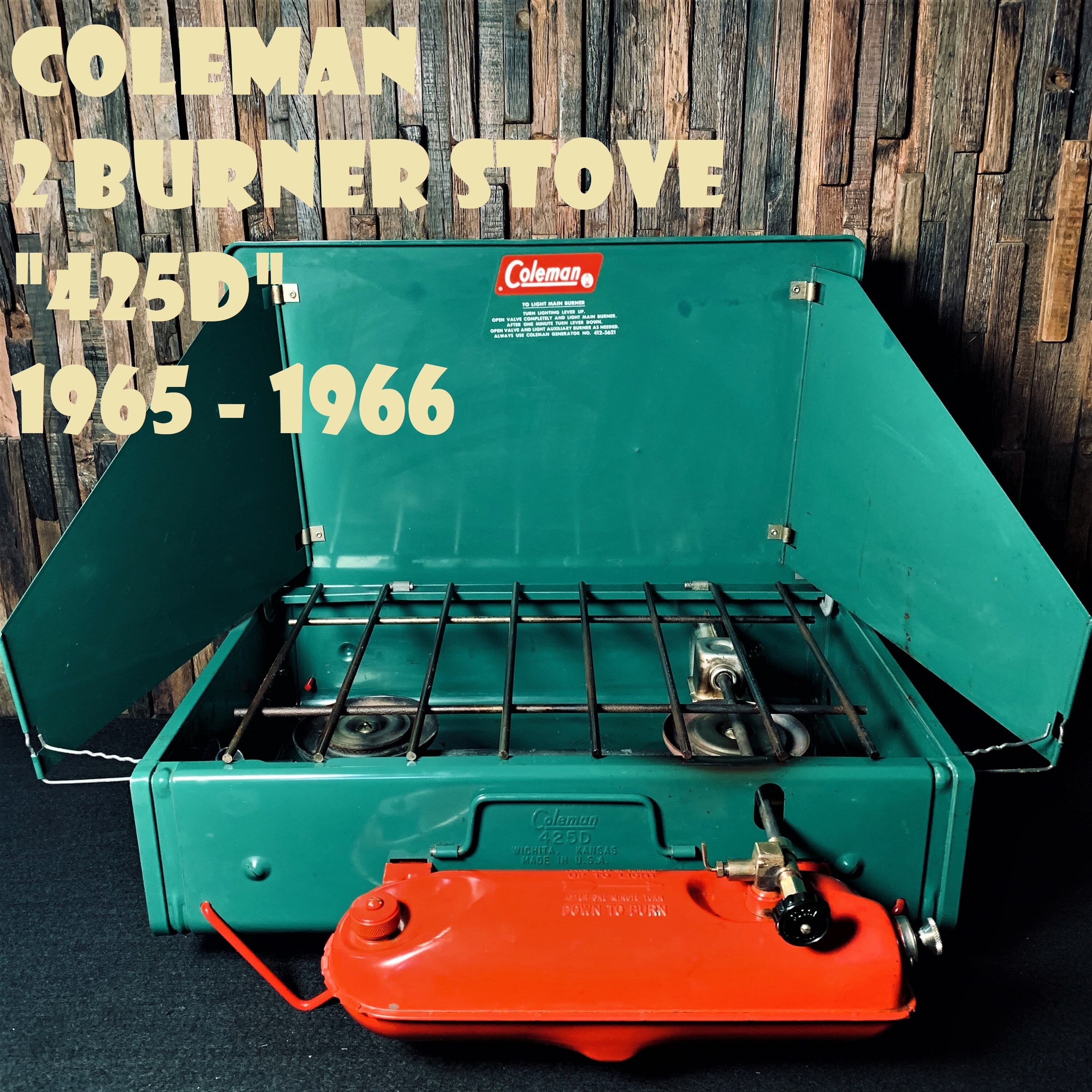 コールマン 425D ツーバーナー 赤脚 赤足 コンパクト ビンテージ ストーブ 60年代 2バーナー COLEMAN 美品  製造2年間のみの希少モデル | スーパービンテージデポ【Super Vintage Depot】