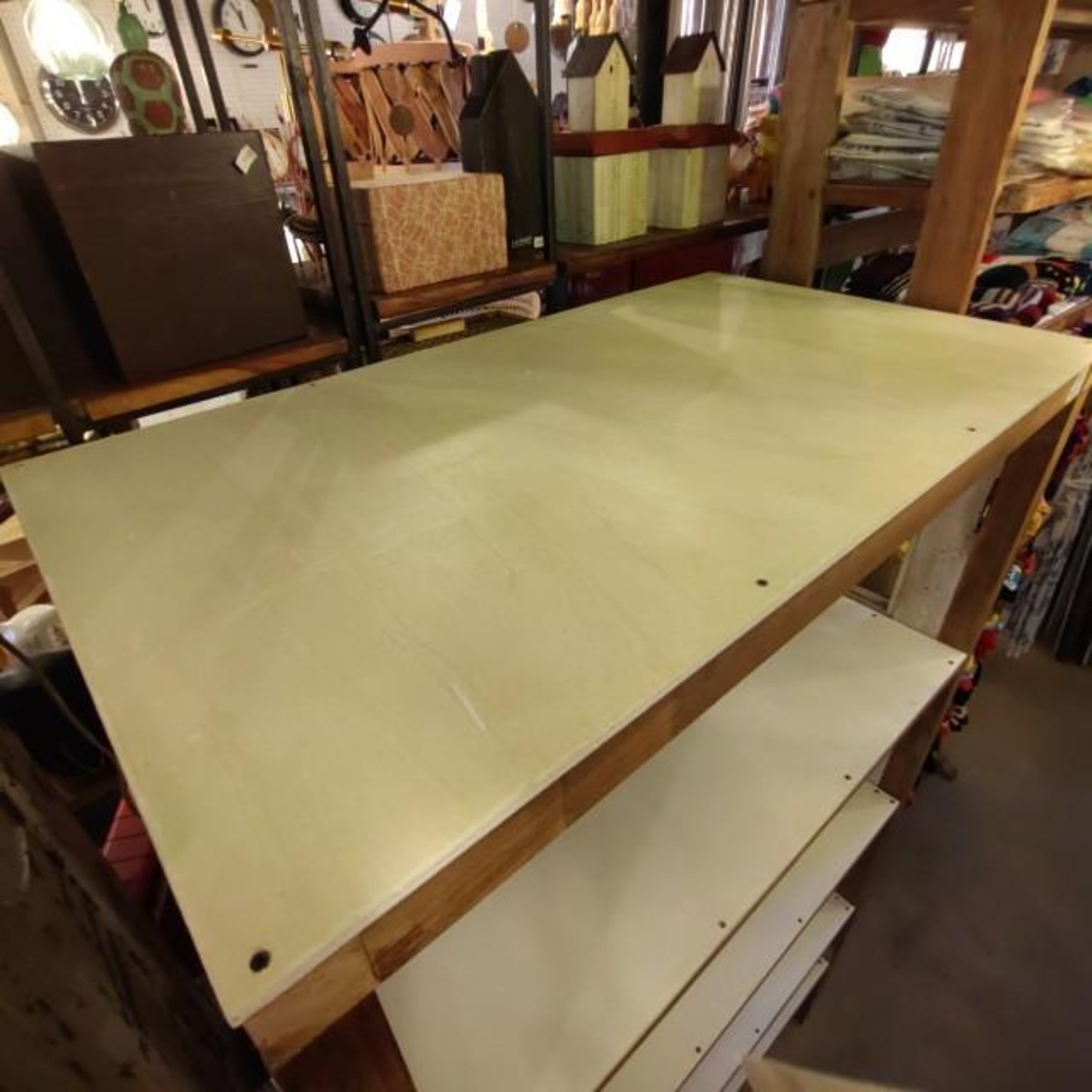 【店頭受取専用商品】TOPANGA Furniture アンティーク窓とチークウッドの5段シェルフ ディスプレイ 什器 インテリア