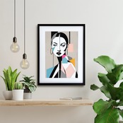 Geometric Muse｜モダン×ジオメトリックの女性アートポスター｜都会的でエッジィなデザインが空間を洗練｜｜A2ポスター