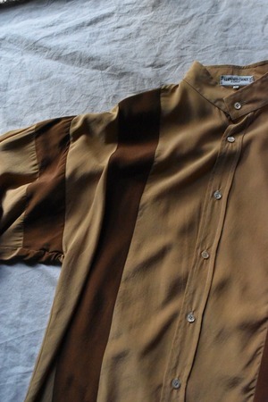 French made band collar shirt