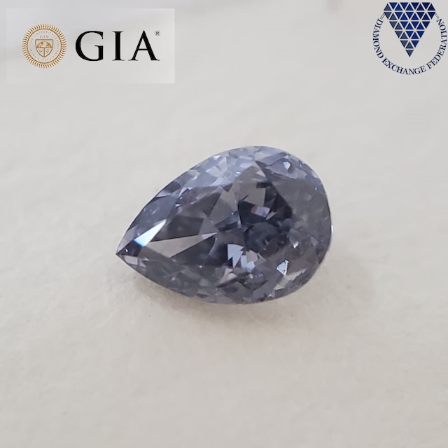 0.10 ct Fancy Gray Violet GIA 天然 グレイ(グレー） ヴァイオレット (バイオレット）  天然 ダイヤモンド ルース ペアシェイプ