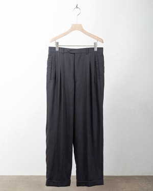 "GIORGIO ARMANI" woven fabric wide tuck slacks