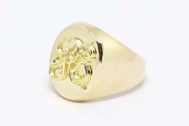 SIGNET RING 18K GOLD RING (LARGE SIZE)