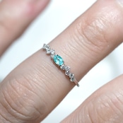 パライバトルマリン ブラジル産 リング 0.088ct D0.13ct pt900 Paraiba Tourmaline