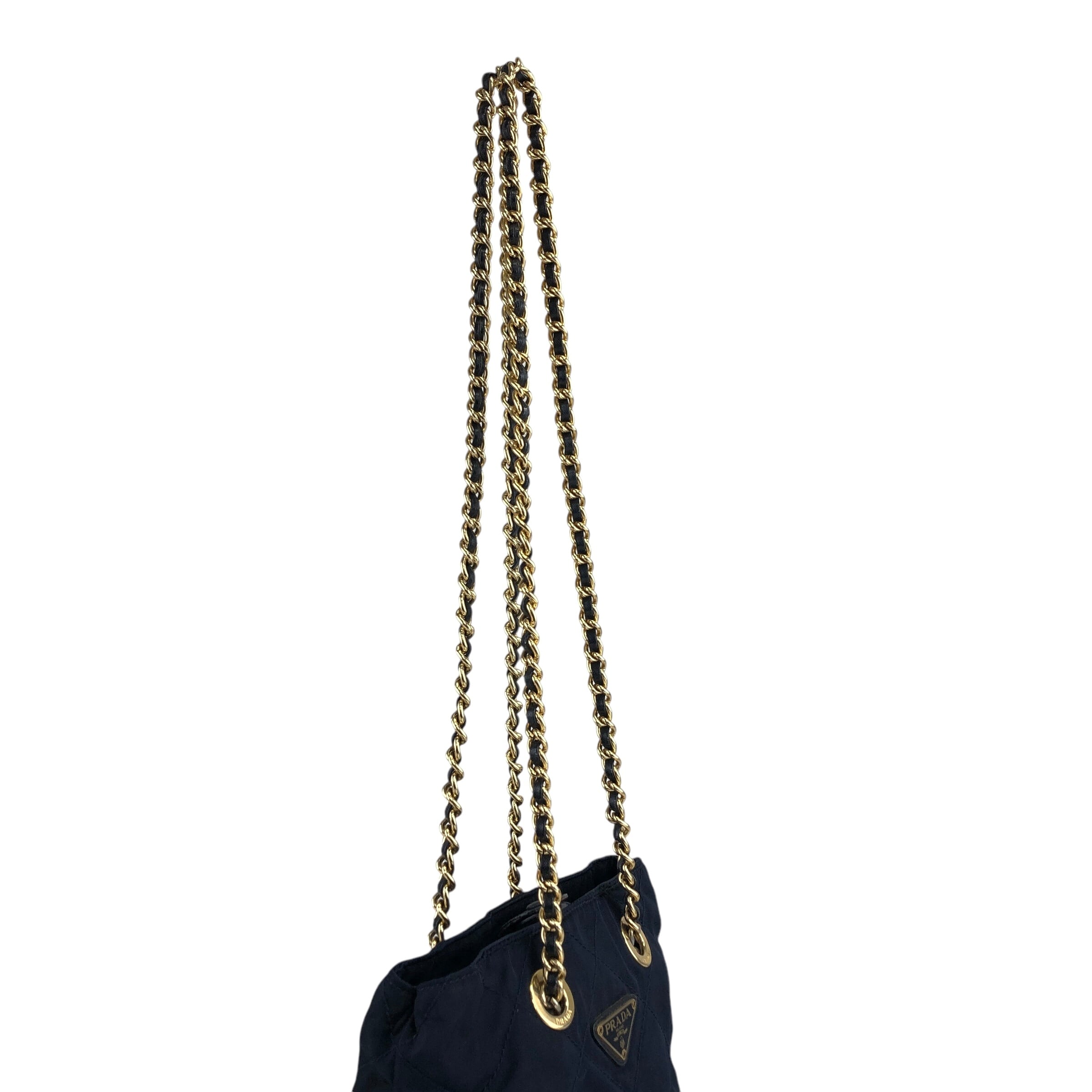 PRADA プラダ ショルダーバッグ ネイビー トライアングルロゴ ナイロン