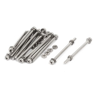 【新着特価】uxcell パンヘッドネジ パンヘッドナットとワッシャー 304ステンレススチール M3 x 50mm 15セット