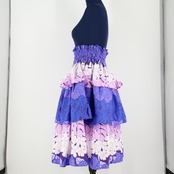 【フラダンス衣装】パープル AVIVARE アビバーレ パウスカート プルメリア柄 ハイビスカス柄 ホワイト 紫 白 花柄 かわいい