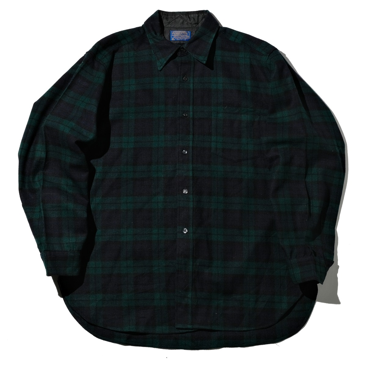 70's Pendleton black watch patterned wool shirt [XL] | goodbuy