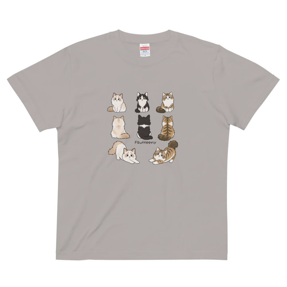 【ふわふわ猫のなかまたち 】半袖Tシャツ(PF00336)(3COLOR)