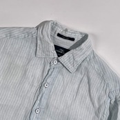 リネン100% イタリア製 RODD & GUNN ロッドアンドガン 長袖シャツ S /水色系 メンズ