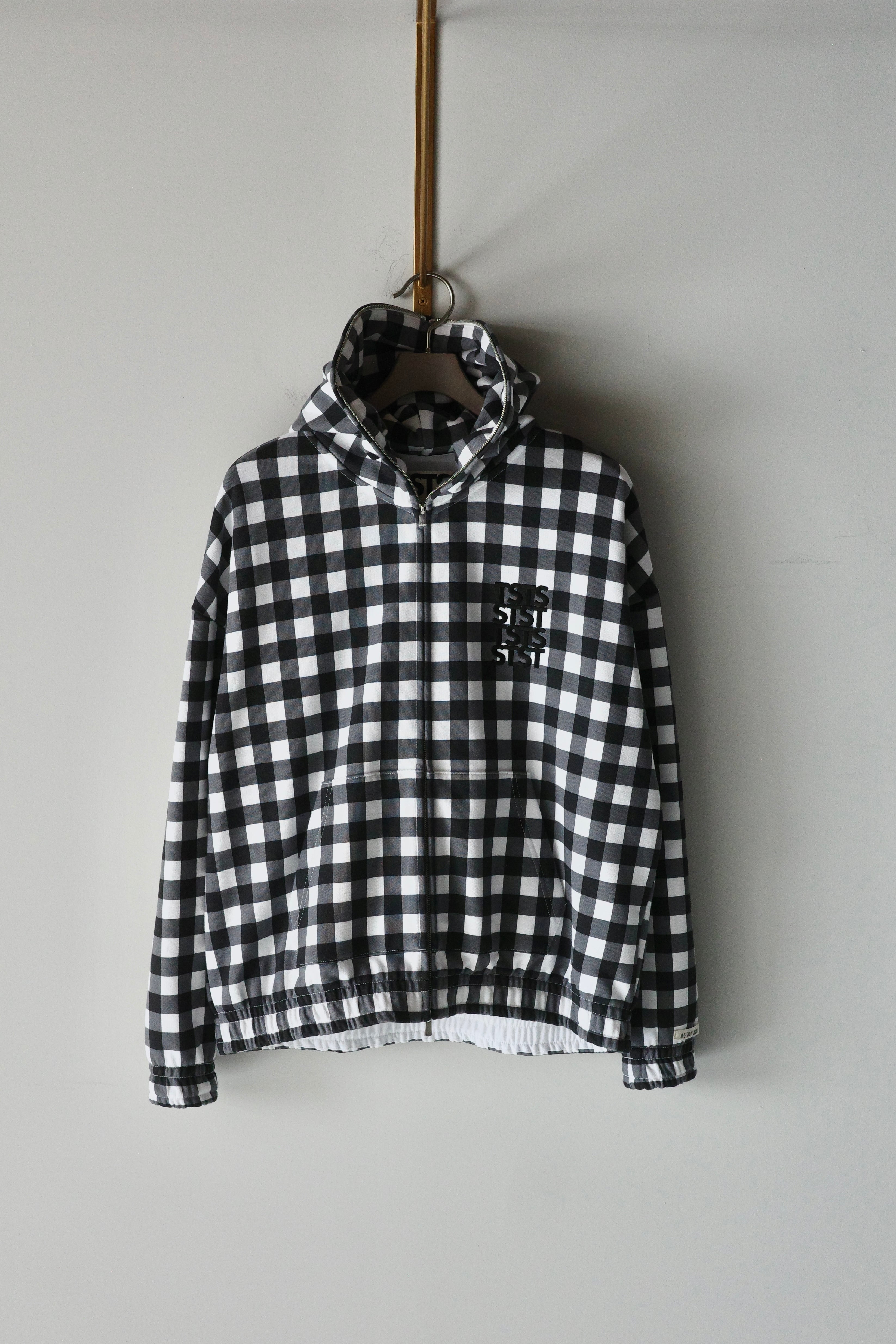 TSTS【GINGHAM PRINT ZIP UP HOODIE -BLACK GINGHAM-】
