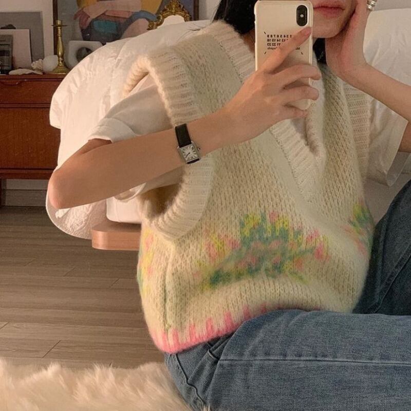 セーター ルーズジャケット スプリングオータムスタンダード レトロ 春物 秋物 ブラックストロベリース26741618529