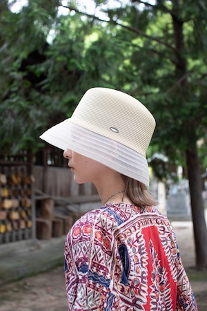 KISHIDAMIKI  braid cloche hat cream