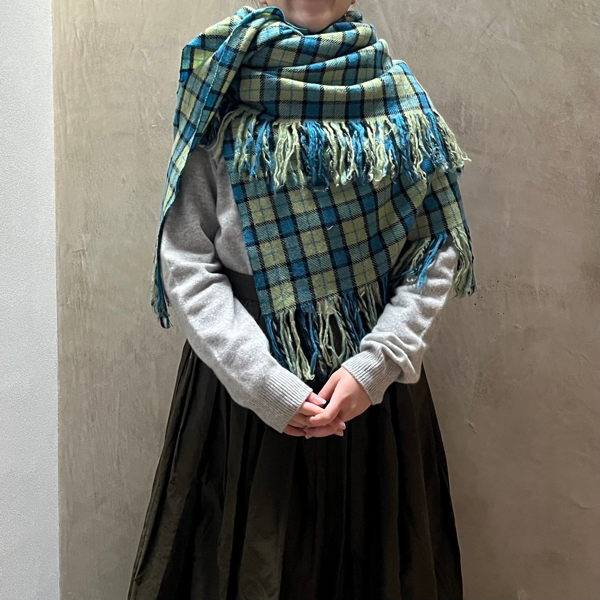 R&D.M.Co-/OLDMAN'S TAILOR チェックブランケット check blanket #5891 Blue×Green | Routes*Roots powered by BASE R&D.M.Co-/OLDMAN'S TAILOR チェックブランケット check blanket #5891 Blue×Green | Routes*Roots powered by BASE