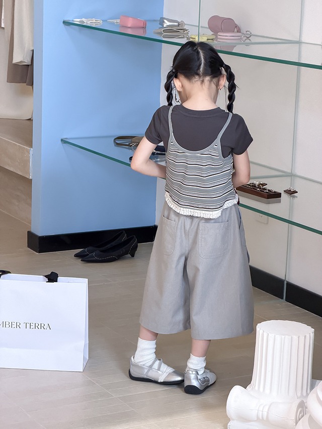 【セット】ストライプベスト半袖Tシャツセット - 13