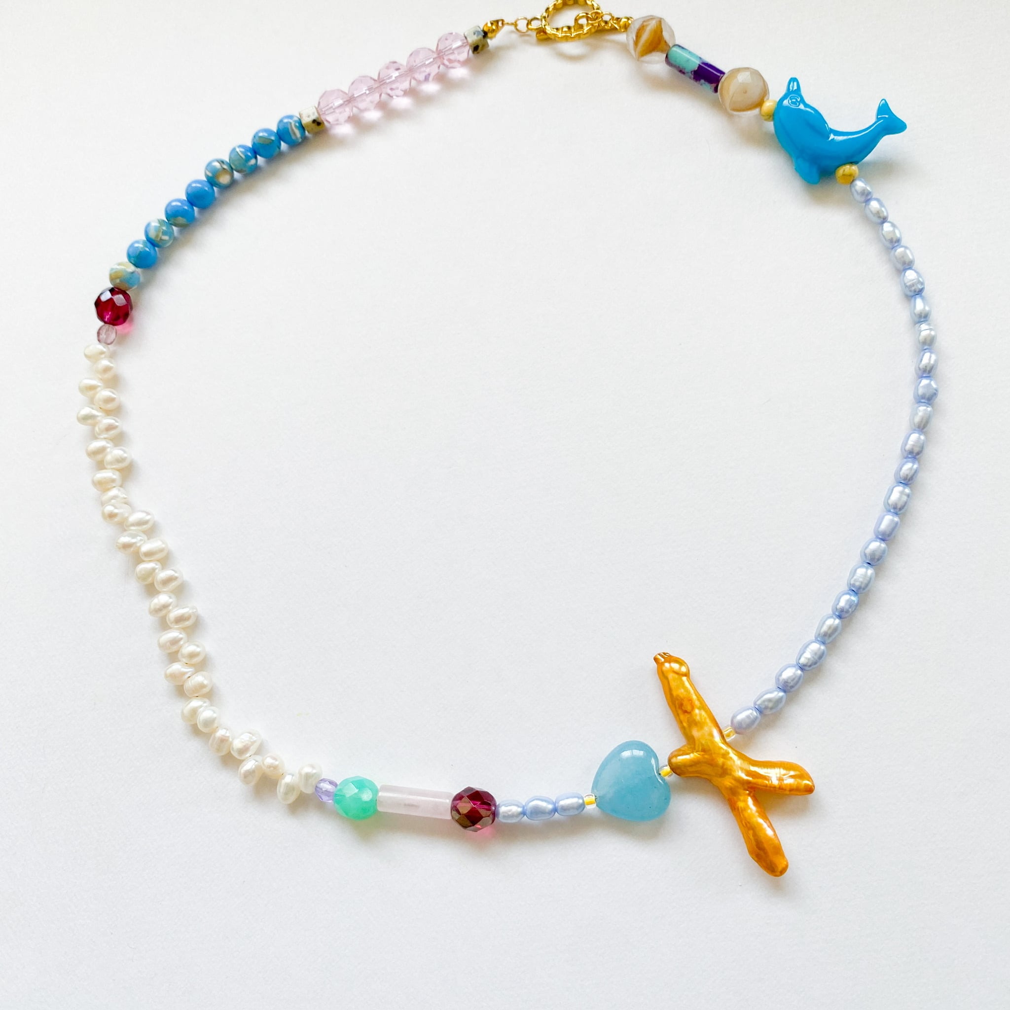 淡水パールとビーズのネックレス