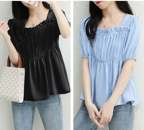 【大きいサイズL-5XL】【春夏新作】ファッショントップス♪ブルー/ブラック2色展開◆#scimti-273227