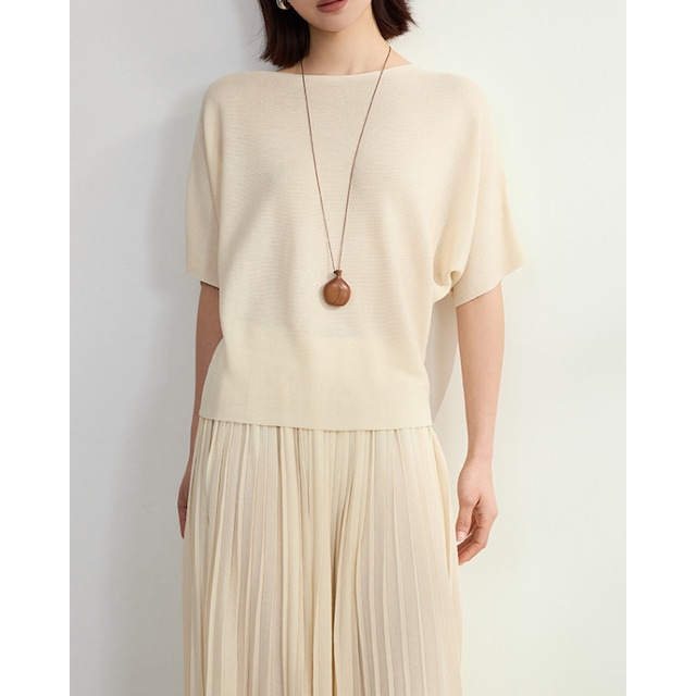 Boat Neck Relaxed Knit Top 2603036