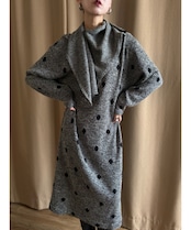 MADE IN JAPAN dot pattern knit dress-5039-10