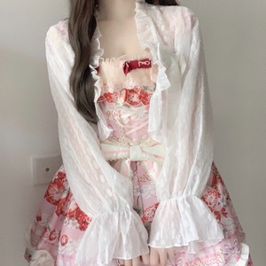 ゆめかわ♡全2カラー　ランタンスリーブシフォンカーディガン　jya10　　
