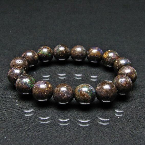 ブラックオパール ブレスレット 13mm おまかせ便 111-17727