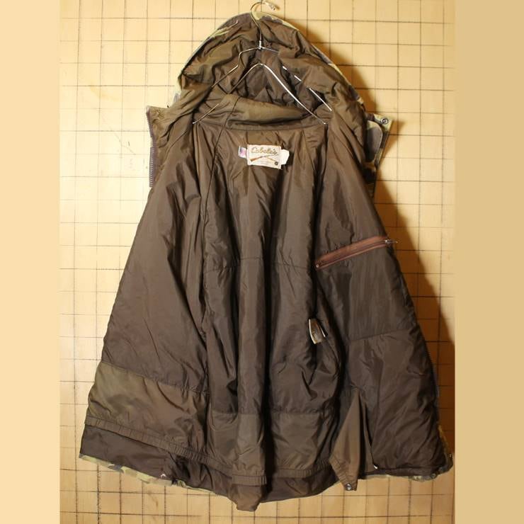 ビッグサイズ 80s USA製 Cabela's ダックハンターカモ マウンテンパーカー GORE-TEX ハンティング 2XL相当 カーキ グリーン  アウトドア古着　010621aw6