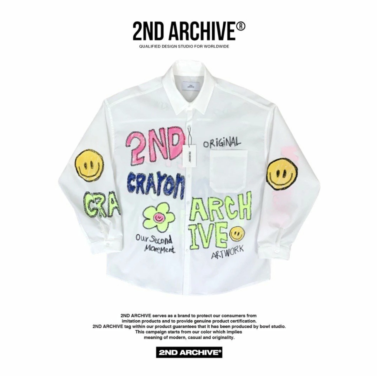 2ND024 2NDARCHIVE シャツ 韓国ファッション オーバーサイズ ユニセックス