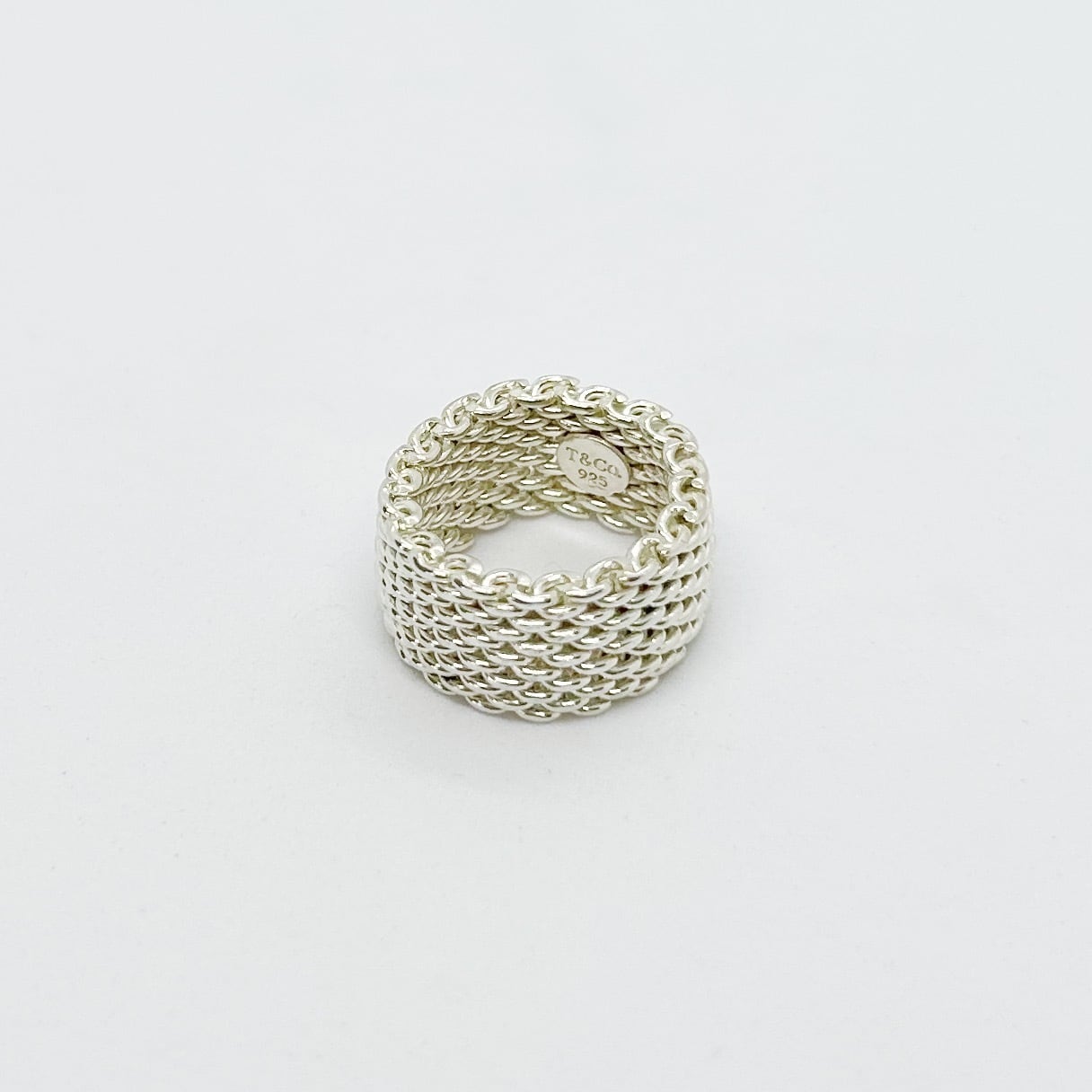 TR7114】Tiffany&Co. サマセットメッシュリング/silver925