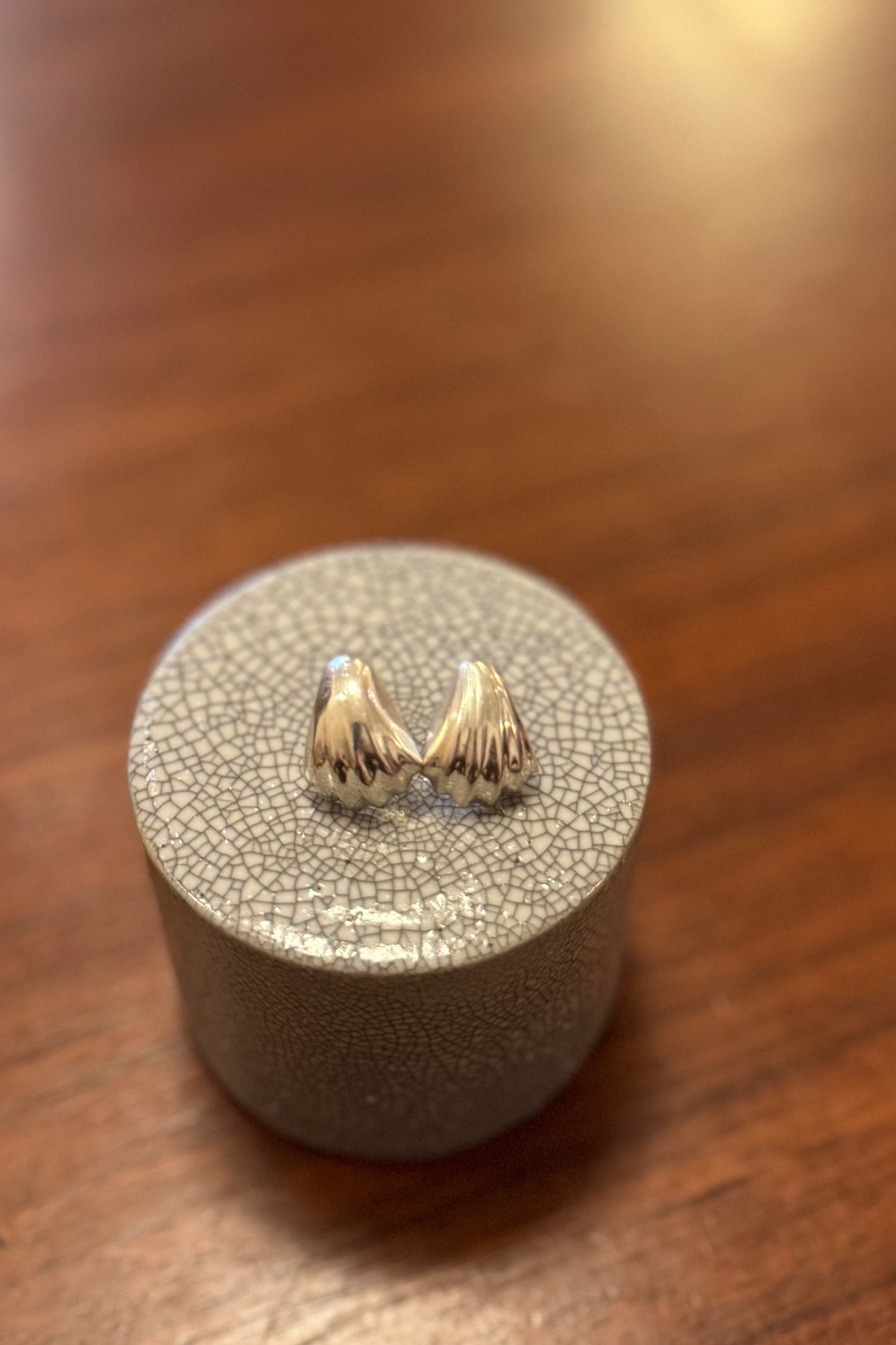 【送料無料】Vintage 925 Sterling Silver Modernist Puffy Stud Earrings