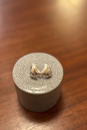 【送料無料】Vintage 925 Sterling Silver Modernist Puffy Stud Earrings