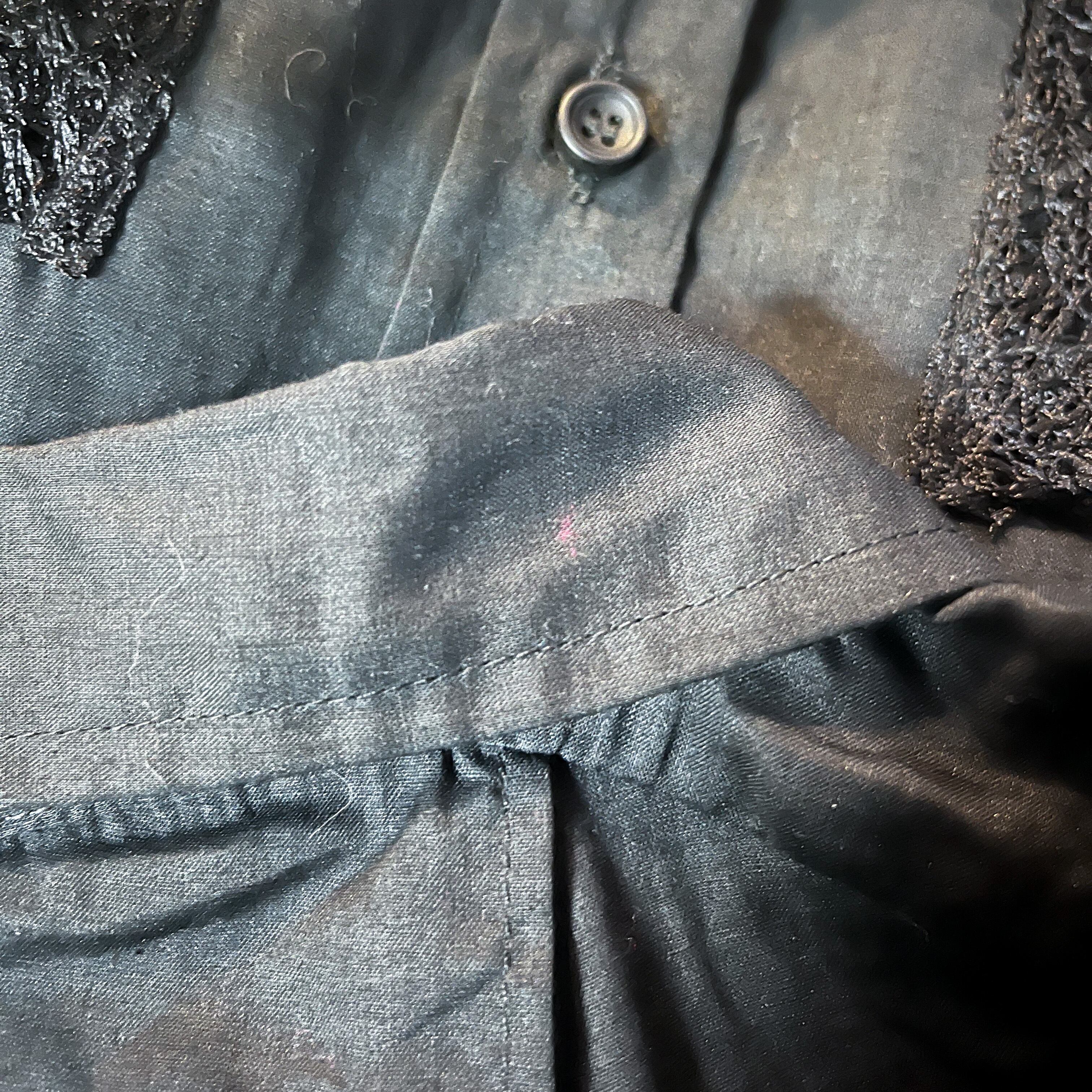 独特な店 ルナマティーノ LUNA MATTINO 総柄 サテンシャツ 黒 メンズ