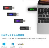 USBメモリ 64GB 5個セット USB 2.0 フラッシュメモリ伸縮式 64ギガバイト サムドライブ ースティック ペンドライブ 5色（黒 紫 青 緑 赤）