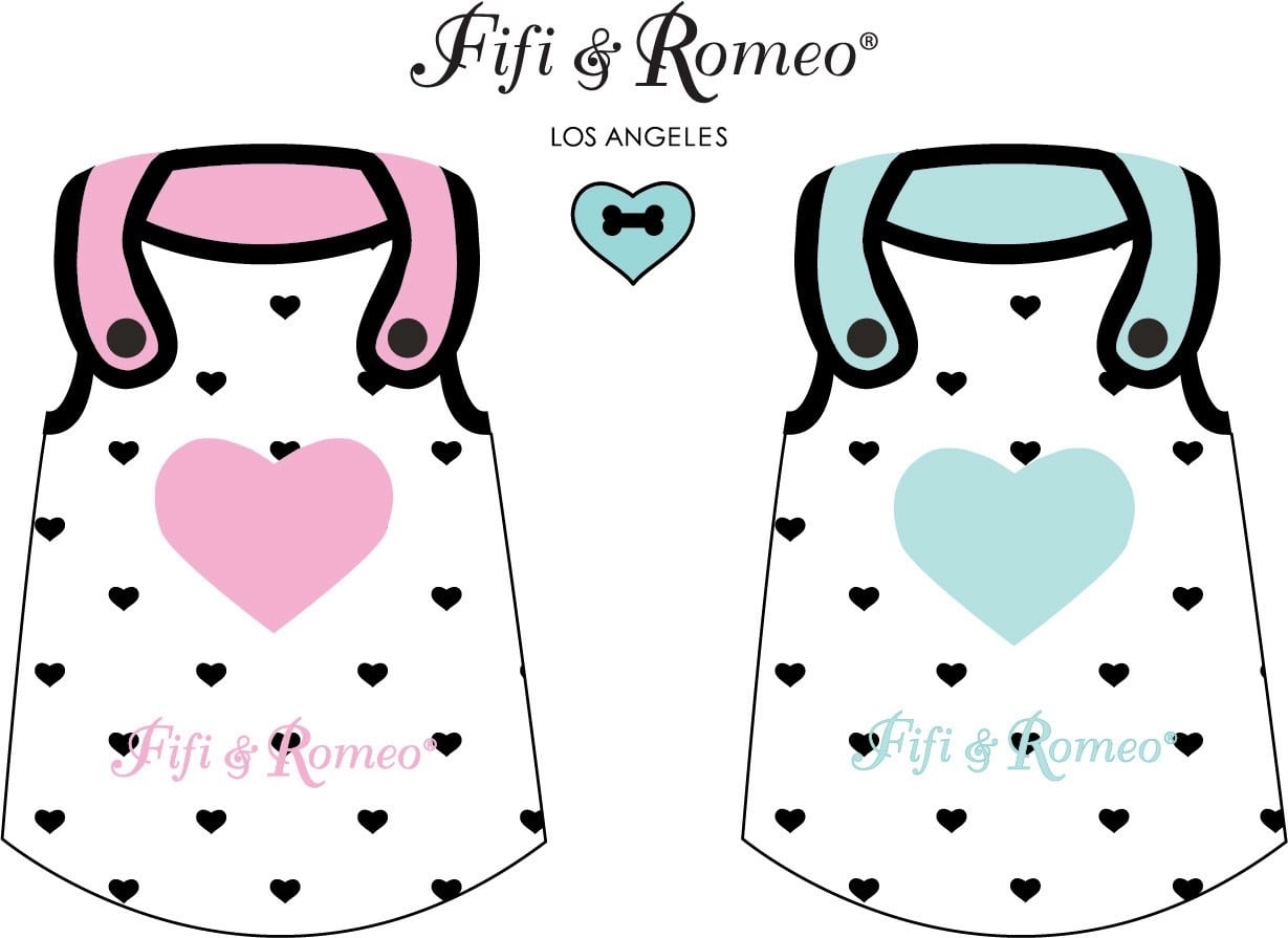 予約【Fifi&Romeo】ハートTシャツ ピンク/アクア | 犬の生活オンライン