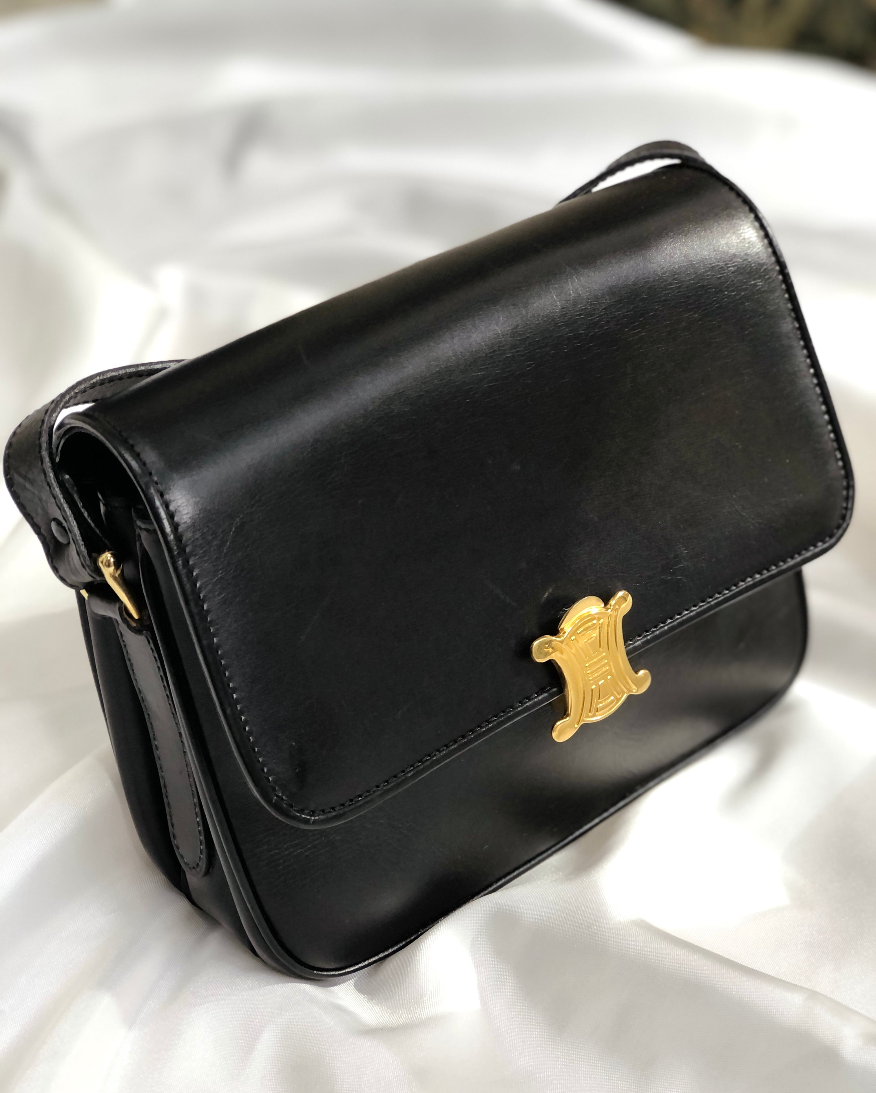 レア 美品 CELINE セリーヌ ブラゾン金具 レザー ショルダーバッグ