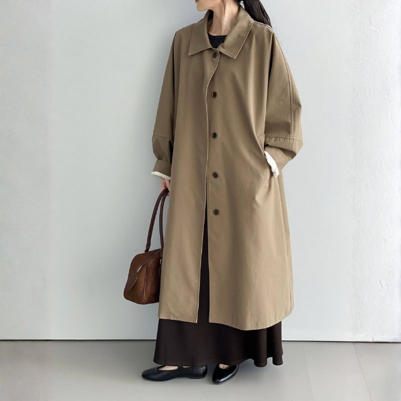 Single Breasted Long Trench coat ◆2color 204785