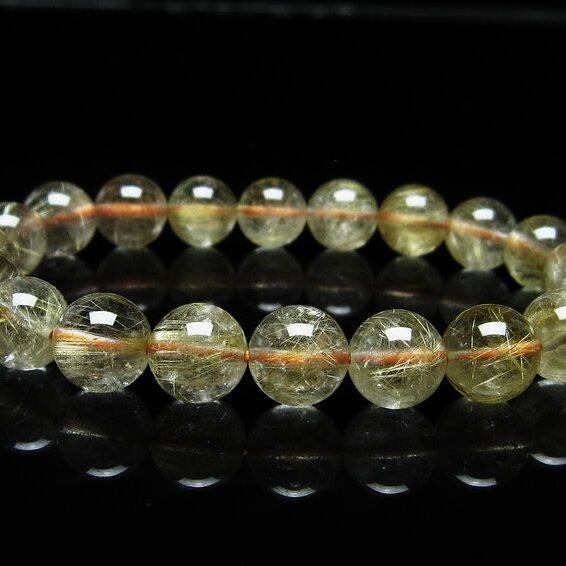 ルチルクォーツ ブレスレット 10mm タイチンルチル ブレスレット メール便可 [M便 1/10] 111-49184