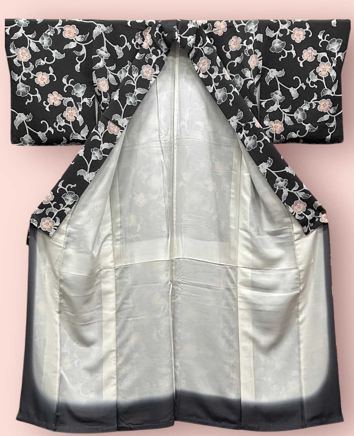 新品・正絹 最高級 琉球紅型 帯地 反物 辛子色 蝶 花鳥 未仕立て 新品