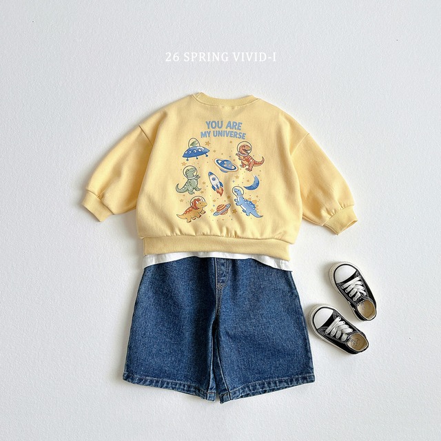 【取寄】vivid-i｜bermuda cropped denim｜バミューダ8分丈デニム｜XS-JM｜kids&jr｜26 spring