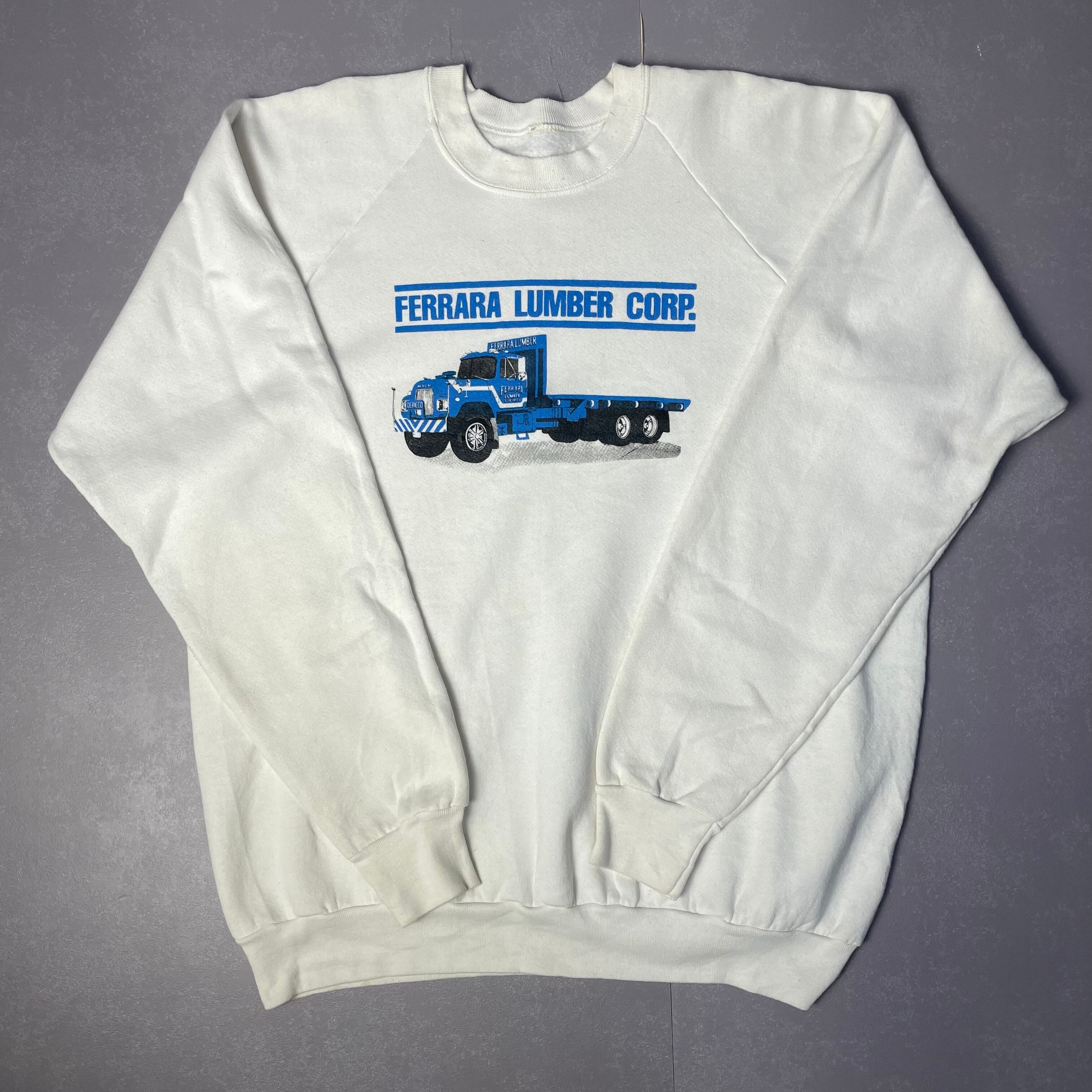 ビッグサイズ フロント プリント スウェットシャツ メンズL相当 古着 ヴィンテージ ビンテージ トレーナー ホワイト【スウェット】