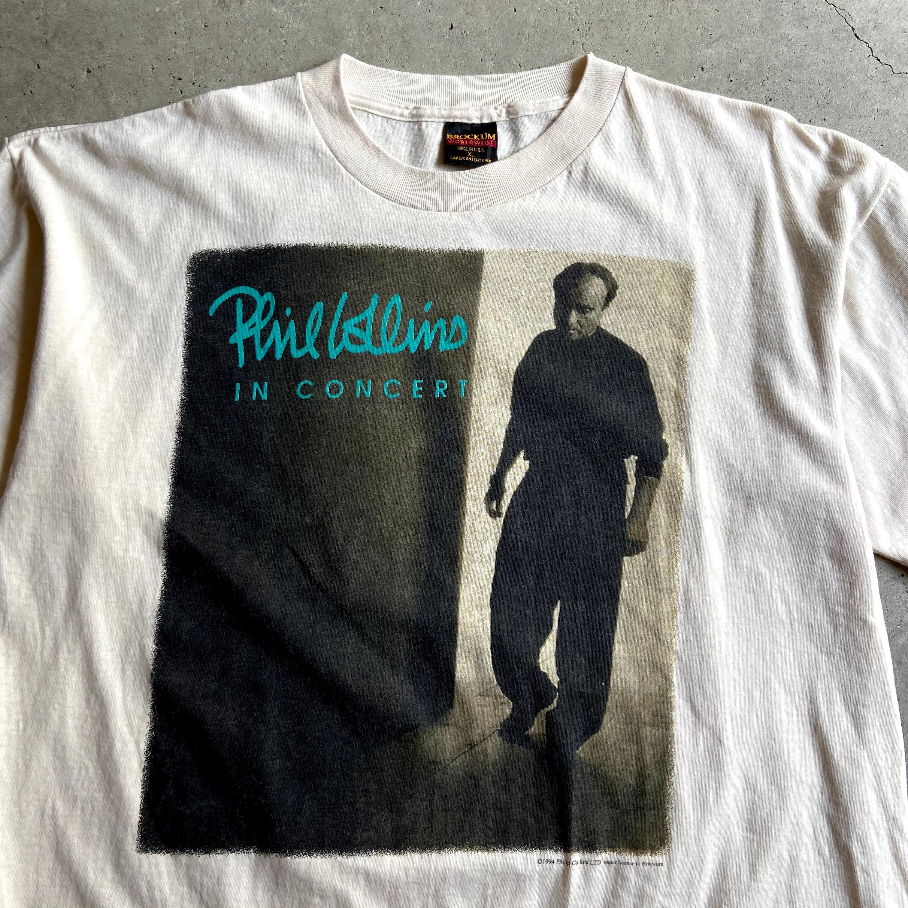 80年代 PHIL COLLINS フィルコリンズ 両面プリント バンドTシャツ バンT メンズS ヴィンテージ /eaa359504